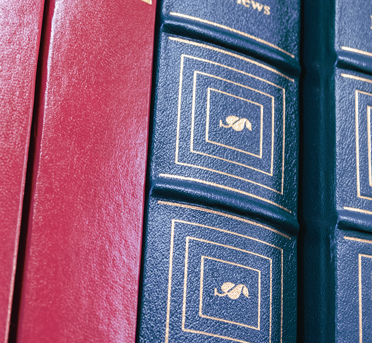 This is my ‘something red touching something blue’ photo for my Bingo square. It’s a close-up of a Red Leather book touching a Blue Leather book.